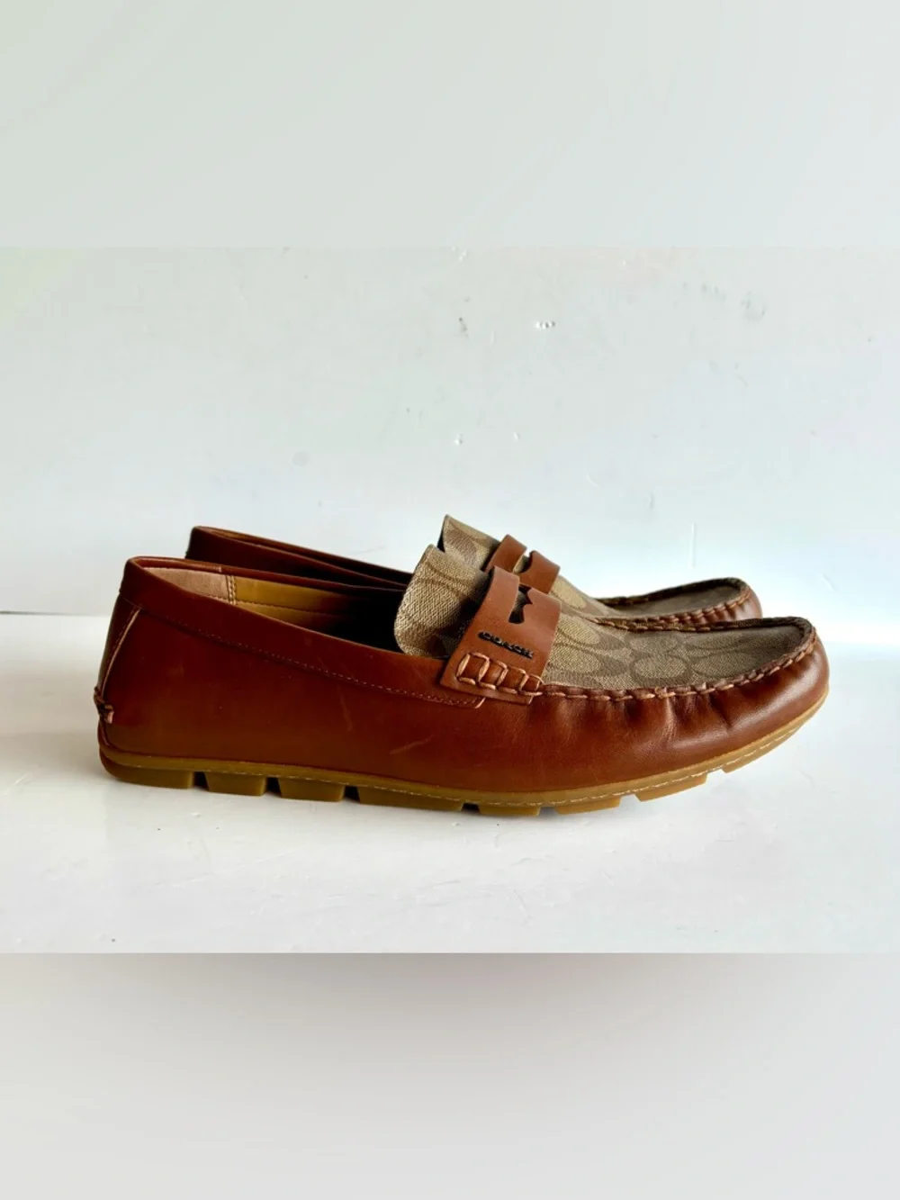 Coach Mott Driver Men's Size 10.5 D Loafers Shoes signature FG2983 EUC